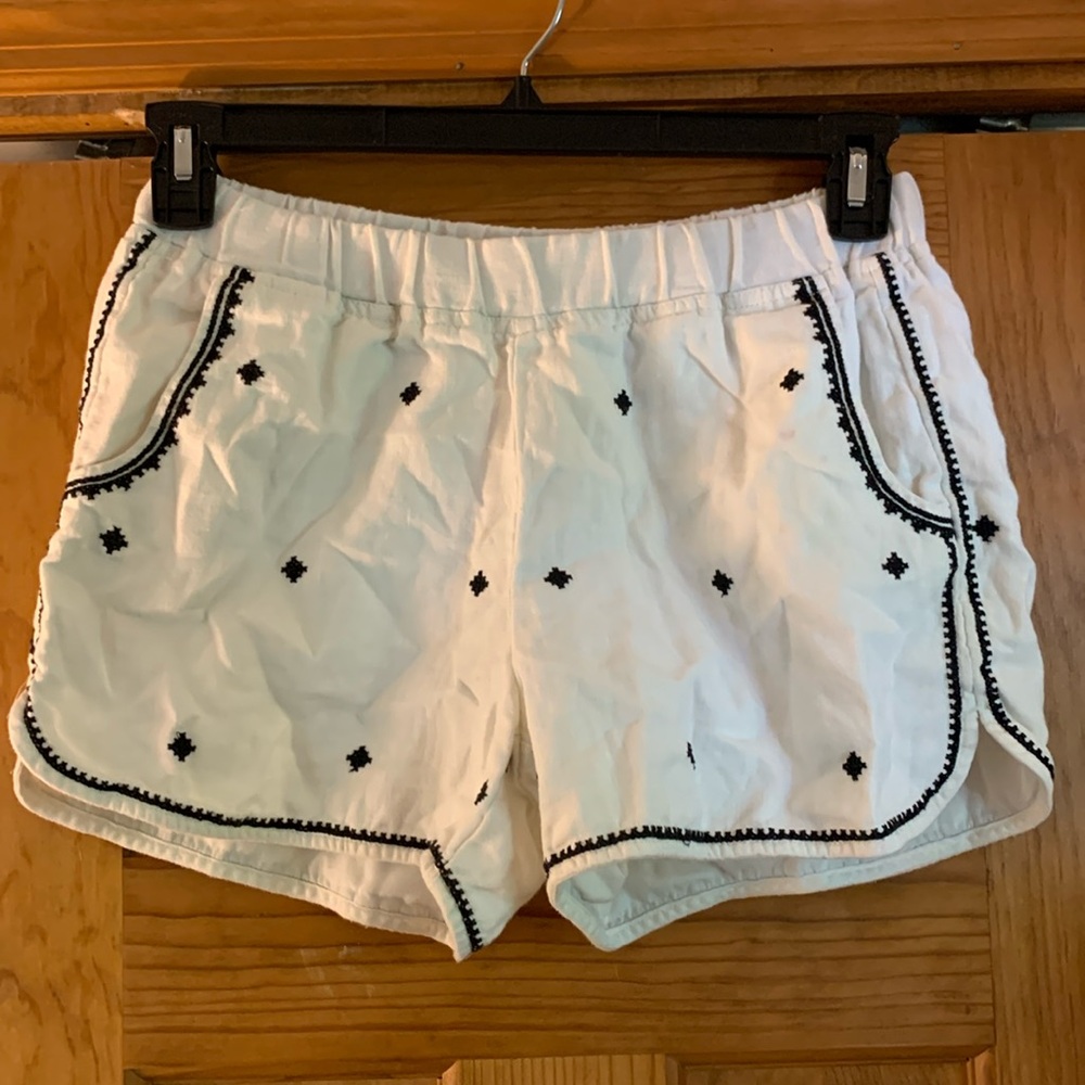 Madewell embroidered pull on shorts 100% linen